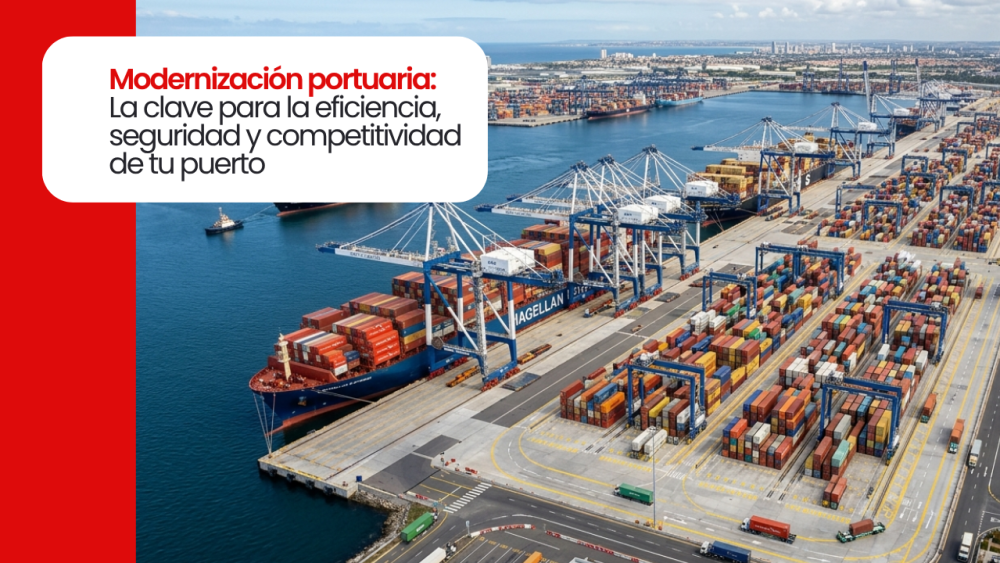 Infraestructura portuaria modernizada con tecnología avanzada que mejora la seguridad y eficiencia operativa